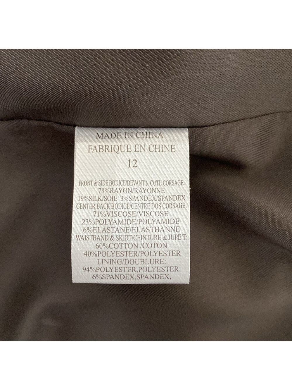 NWT Theory Chanesa Velvet & Silk Dark Brown Strapless Dress, Size 12 - Picture 15 of 17